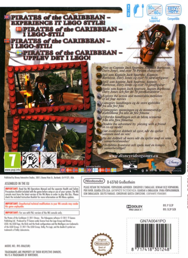 LEGO Pirates of the Caribbean - Nintendo Wii (Disney Interactive Studios - 1-2) video game collectible [Barcode 8717418301170] - Main Image 2