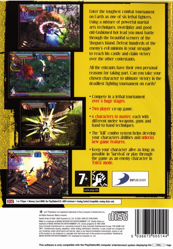 Deadly Strike - Sony PlayStation 2 (PS2) (Midas Interactive - 2) video game collectible [Barcode 5036675005731] - Main Image 2