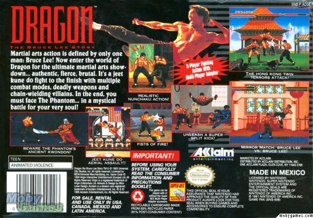 Dragon: The Bruce Lee Story - Nintendo Super Nintendo Entertainment System (SNES) video game collectible - Main Image 2