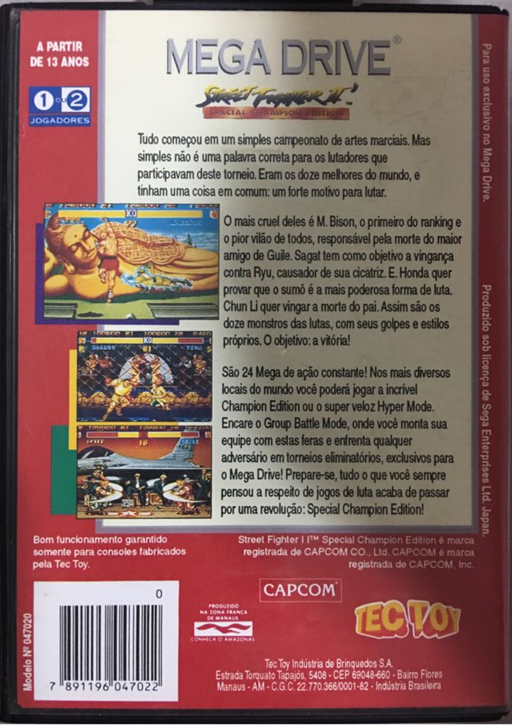 Street Fighter IIâ Special Champion Edition - Sega Mega Drive (TEC TOY - 1-2) video game collectible [Barcode 7891196047022] - Main Image 2