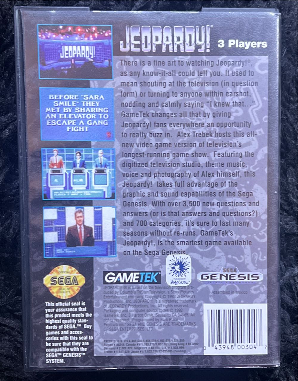 Jeopardy! - Sega Genesis (Mega Drive) (GameTek - 2) video game collectible [Barcode 043948003047] - Main Image 2