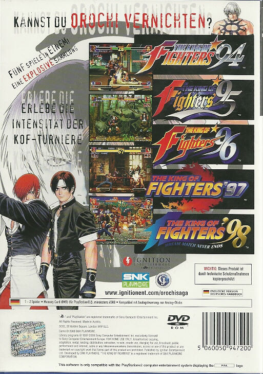 The King of Fighters Collection: The Orochi Saga - Sony PlayStation 2 (PS2) (Ignition Entertainment, Ltd. - 1-2) video game collectible [Barcode 4964808300716] - Main Image 2