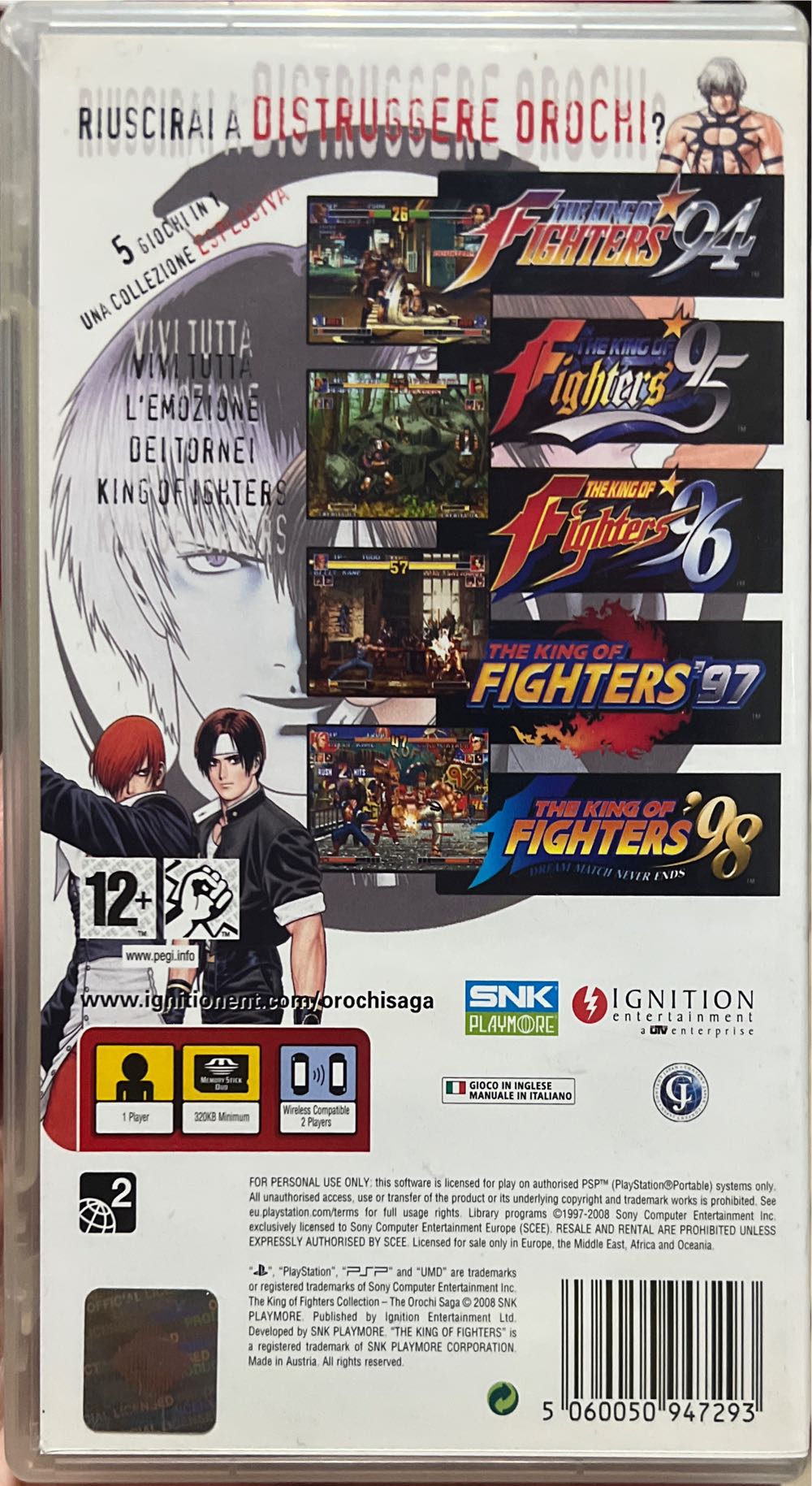 (2008) King of Fighters Collection: The Orochi Saga - Sony PlayStation Portable (PSP) (SNK Playmore - 1 - 2) video game collectible [Barcode 5060050947293] - Main Image 2