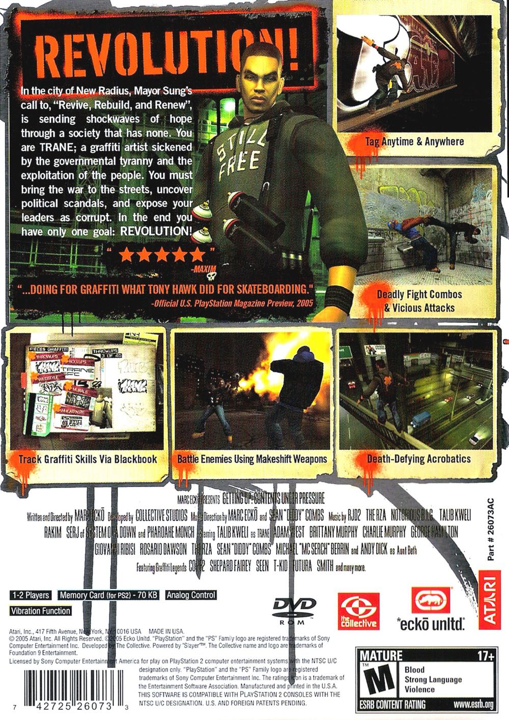Marc Ecko’s Getting Up: Contents Under Pressure - Sony PlayStation 2 (PS2) video game collectible - Main Image 2