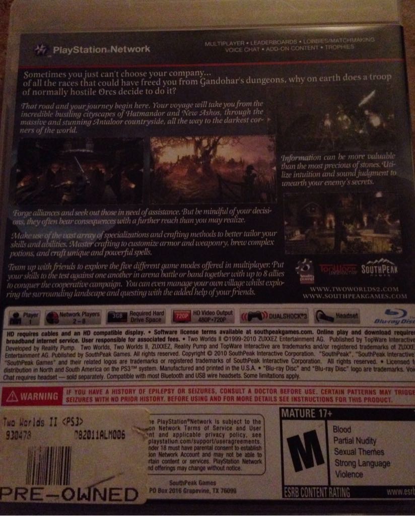 Two Worlds II - Sony PlayStation 3 (PS3) (TopWare Interactive - 1) video game collectible [Barcode 612561600195] - Main Image 2
