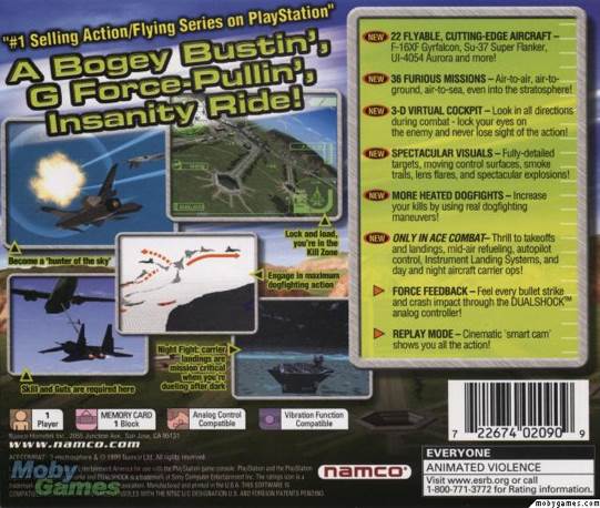 Ace Combat 3: Electrosphere - Sony PlayStation (Namco Hometek Inc. - 1) video game collectible [Barcode 722674020909] - Main Image 2
