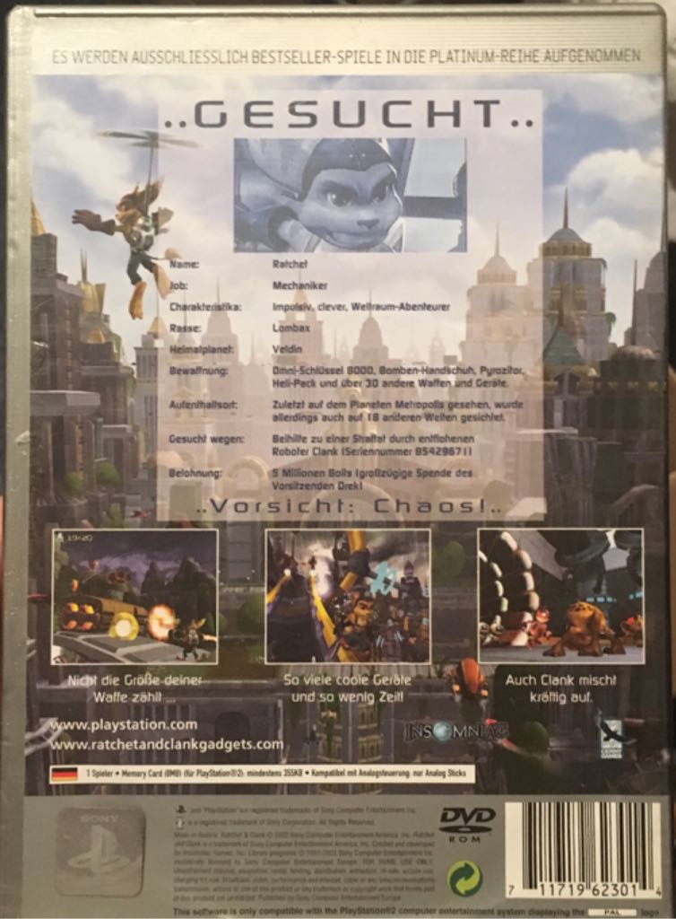 Ratchet & Clank - Sony PlayStation 2 (PS2) video game collectible [Barcode 711719623014] - Main Image 2