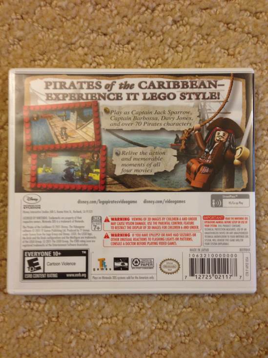 LEGO Pirates of the Caribbean - Nintendo 3DS (Disney Studios - 1) video game collectible [Barcode 712725021177] - Main Image 2