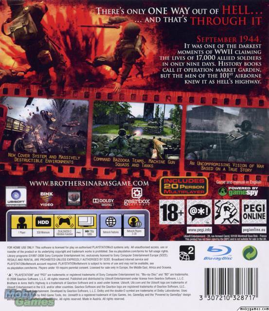 Brothers In Arms: Hell’s Highway Limited Edition - Sony PlayStation 3 (PS3) (Ubisoft - 1) video game collectible [Barcode 008888343400] - Main Image 2