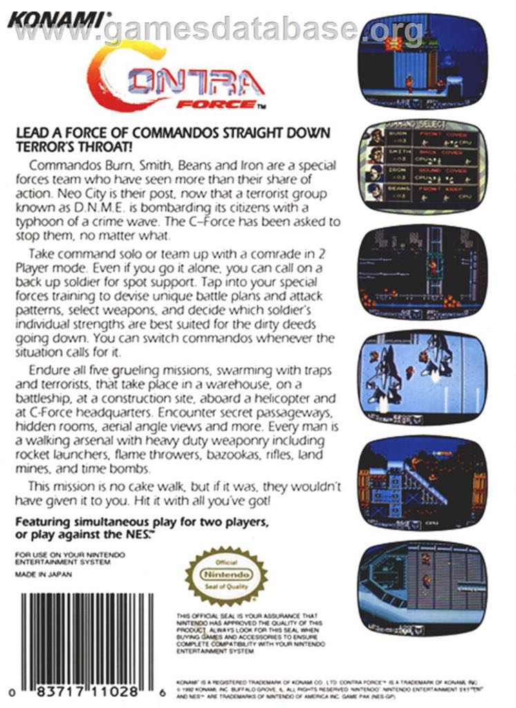 Contra Force - Nintendo Entertainment System (NES) (Konami - 2) video game collectible - Main Image 2