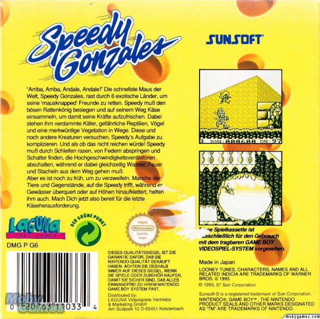 Speedy Gonzales - Nintendo Game Boy (SunSoft - 1) video game collectible - Main Image 2