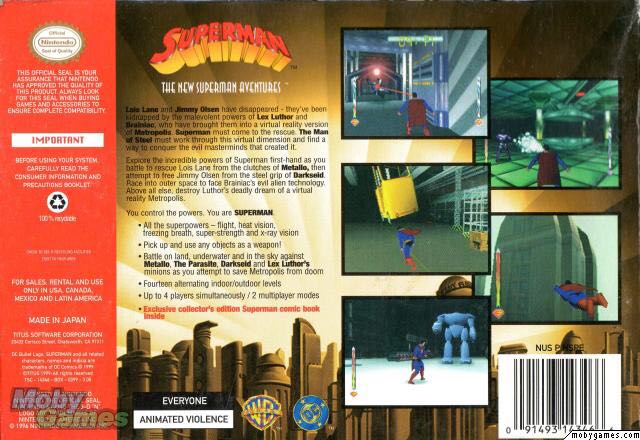 Superman 64 - Nintendo 64 (N64) (Titus Software - 1) video game collectible - Main Image 2