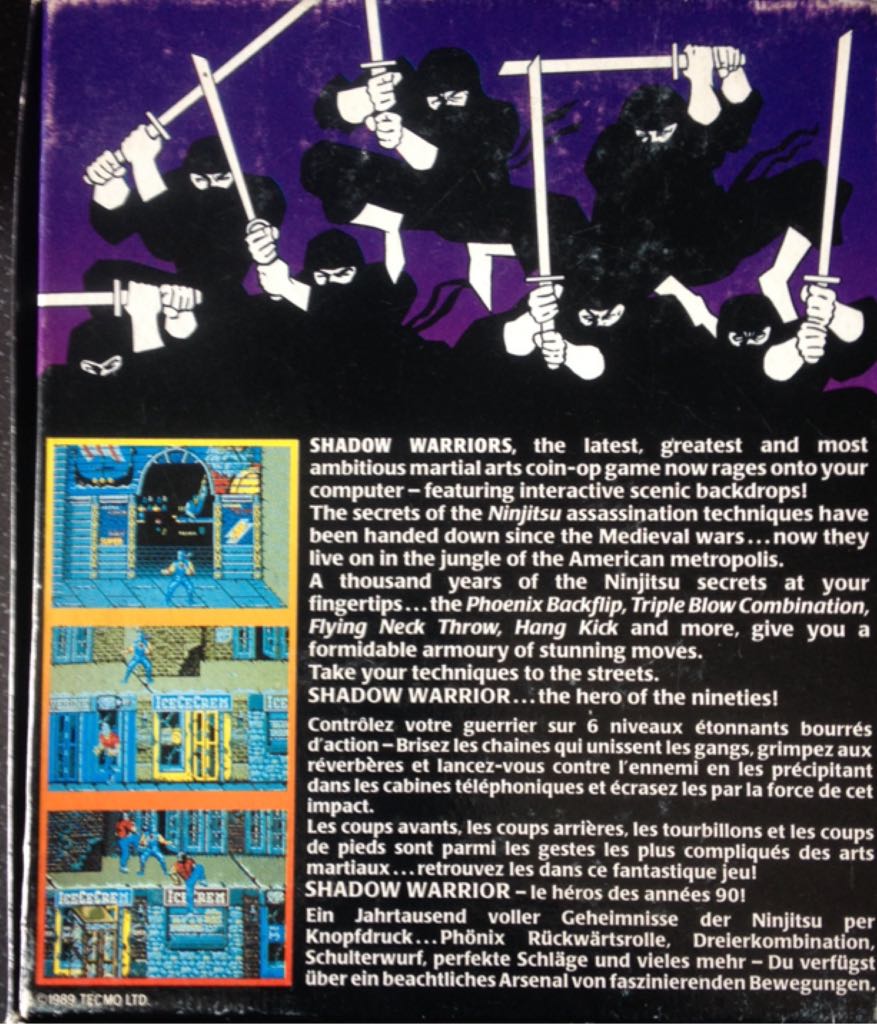 Shadow Warriors - Commodore Amiga (Ocean - 1) video game collectible [Barcode 5013156014413] - Main Image 2