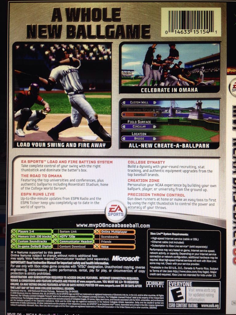 MVP ’06 NCAA Baseball - Microsoft Xbox video game collectible - Main Image 2