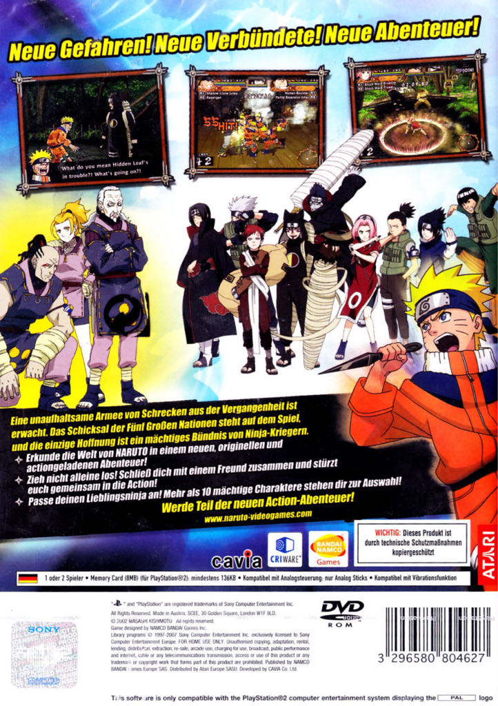 Naruto: Uzumaki Chronicles 2 - Sony PlayStation 2 (PS2) (Bandai Namco - 1-2) video game collectible [Barcode 3296580804641] - Main Image 2