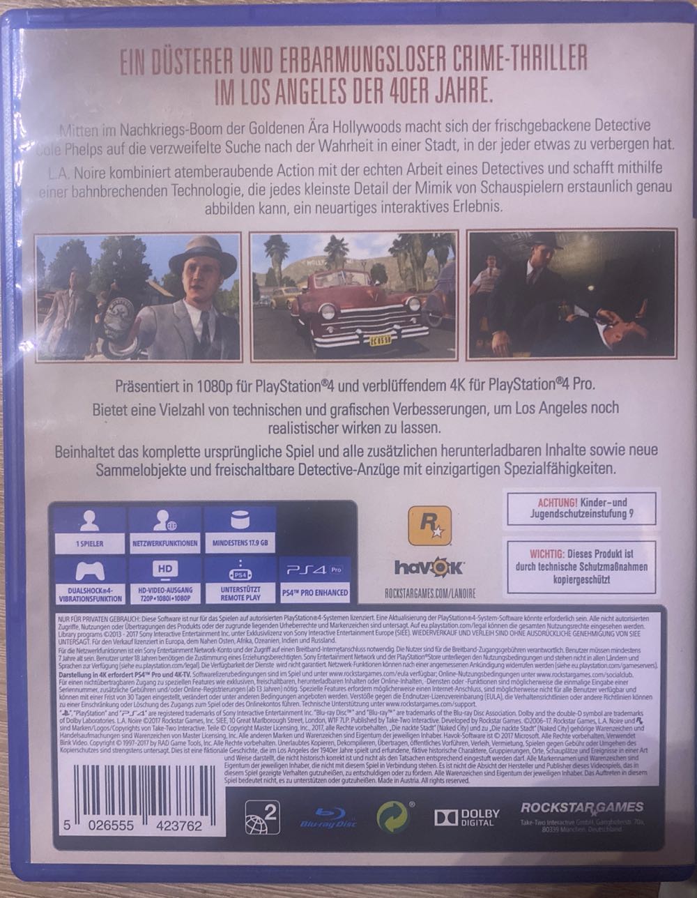 L.A. Noire - Sony PlayStation 4 (PS4) (Rockstar Games - 1) video game collectible [Barcode 5026555423762] - Main Image 3