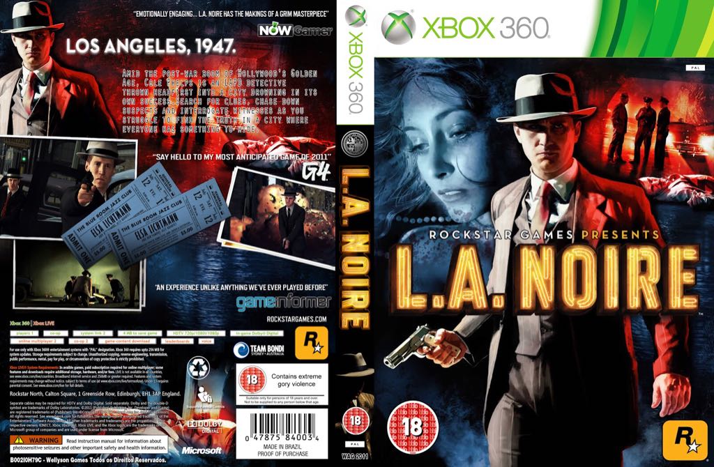 L.A. Noire - Microsoft Xbox 360 (1) video game collectible [Barcode 777723170067] - Main Image 2