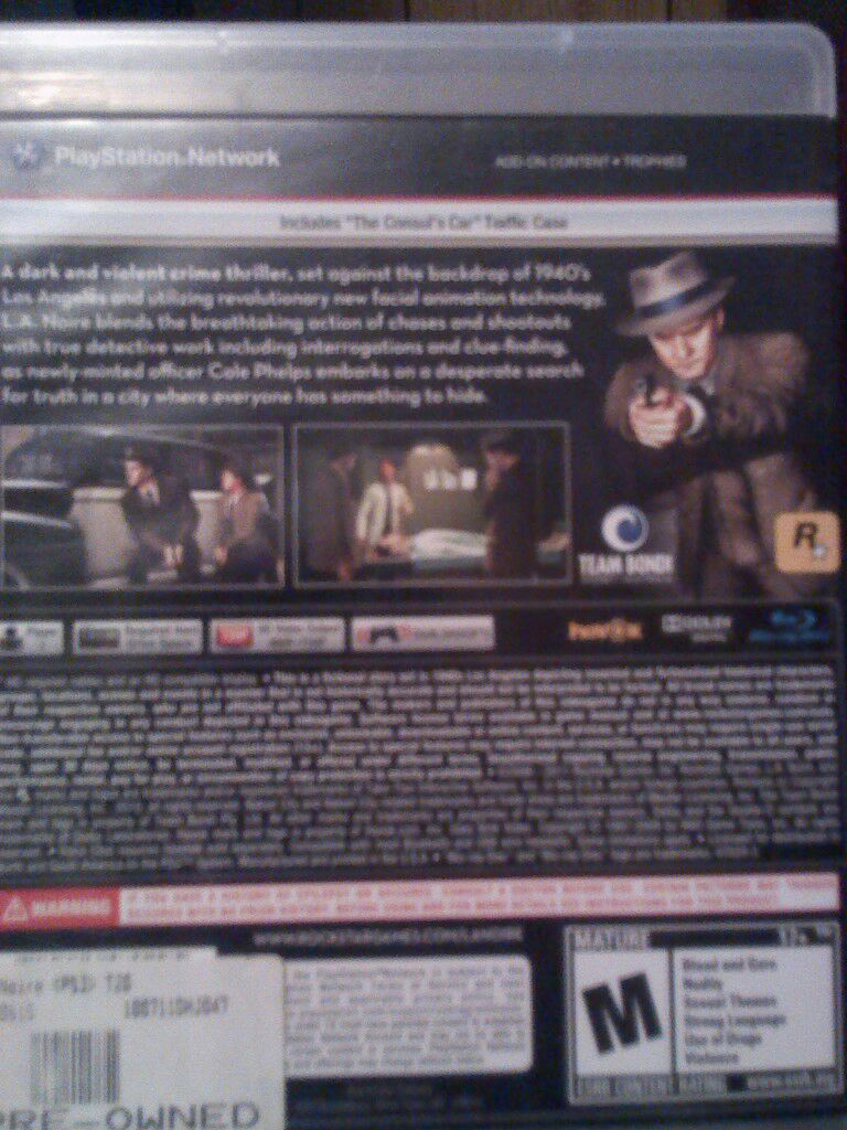 L.A. Noire - Sony PlayStation 3 (PS3) video game collectible - Main Image 2