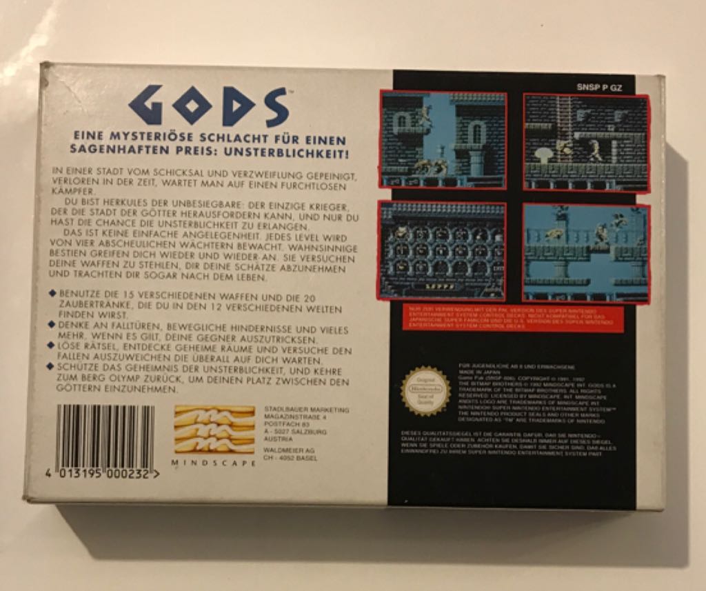 Gods - Nintendo Super Nintendo Entertainment System (SNES) video game collectible - Main Image 2