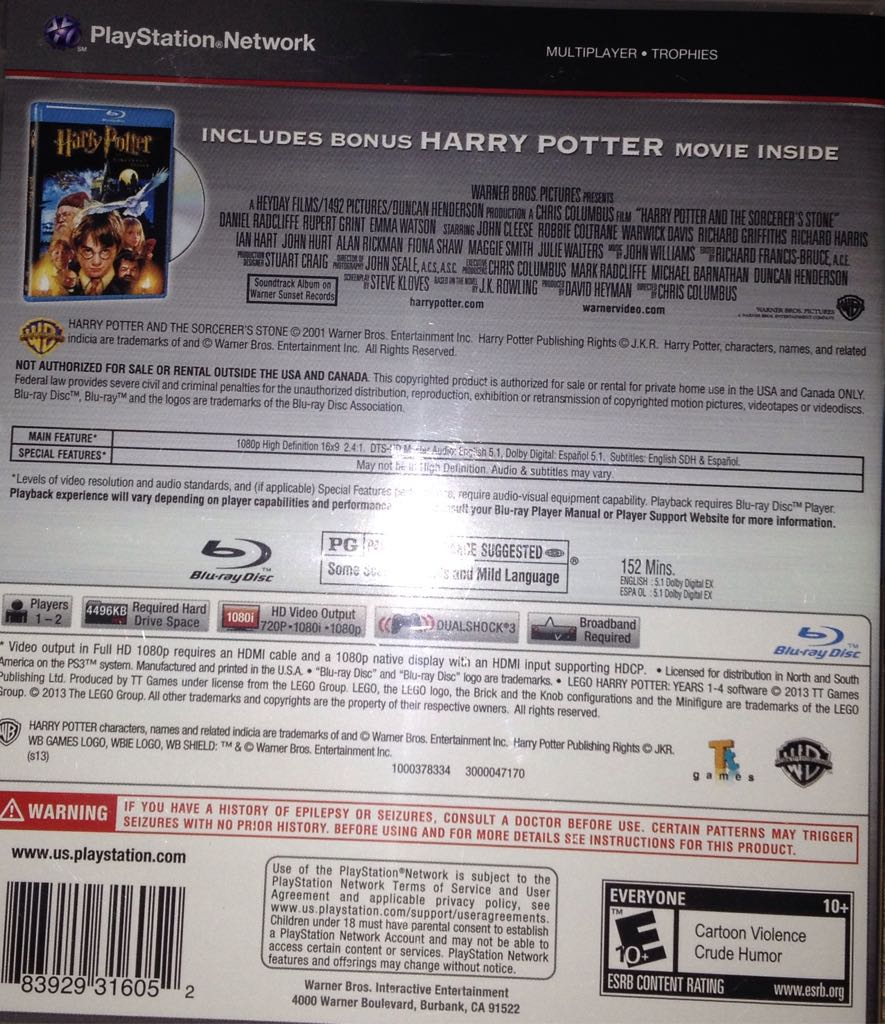 Lego Harry Potter Years 1-4 - Sony PlayStation 3 (PS3) video game collectible [Barcode 883929316052] - Main Image 2