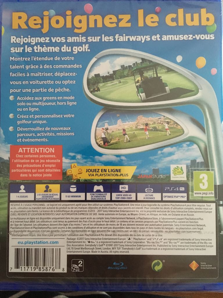 Everybody’s Golf - Sony PlayStation 4 (PS4) (Sony Interactive Entertainment - 1) video game collectible [Barcode 711719858768] - Main Image 2