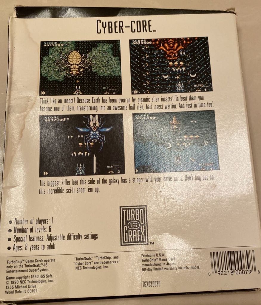 Cyber Core - PC Engine (Igs) video game collectible [Barcode 4980888100022] - Main Image 2