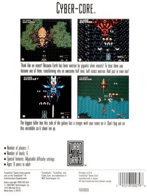 Cyber-Core - NEC TurboGrafx-16 (NEC - 1 player) video game collectible - Main Image 2