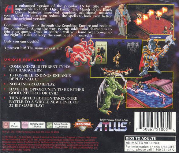Ogre Battle: The March Of The Black Queen - Sony PlayStation video game collectible - Main Image 2