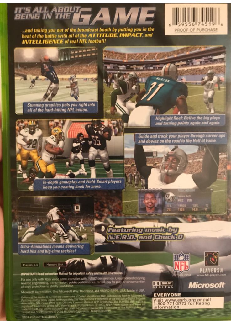 NFL Fever 2002 - Microsoft Xbox video game collectible [Barcode 659556745196] - Main Image 2
