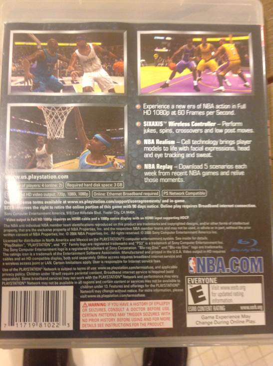 NBA 07 - Sony PlayStation 3 (PS3) (Sony Computer Entertainment America - 4) video game collectible [Barcode 711719810223] - Main Image 2