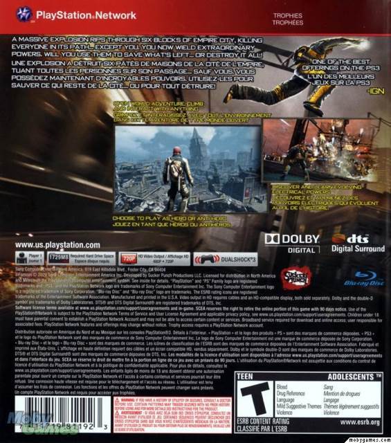 inFAMOUS - Sony PlayStation 3 (PS3) (Sony Computer Entertainment - 1) video game collectible [Barcode 811719033964] - Main Image 2