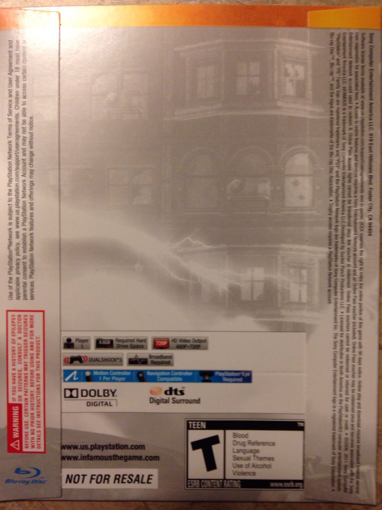 inFAMOUS 2 - Sony PlayStation 3 (PS3) (Sucker Punch) video game collectible - Main Image 2