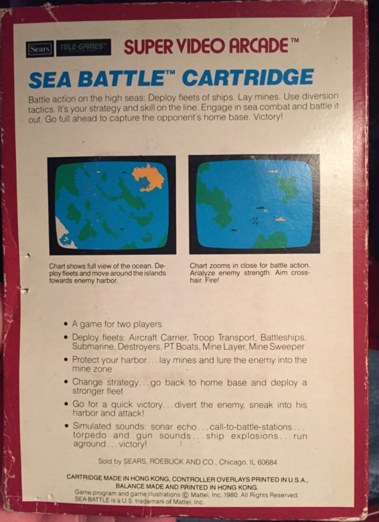 Sea Battle - Intellivision (Sears Tele-Games - 1-2) video game collectible - Main Image 2