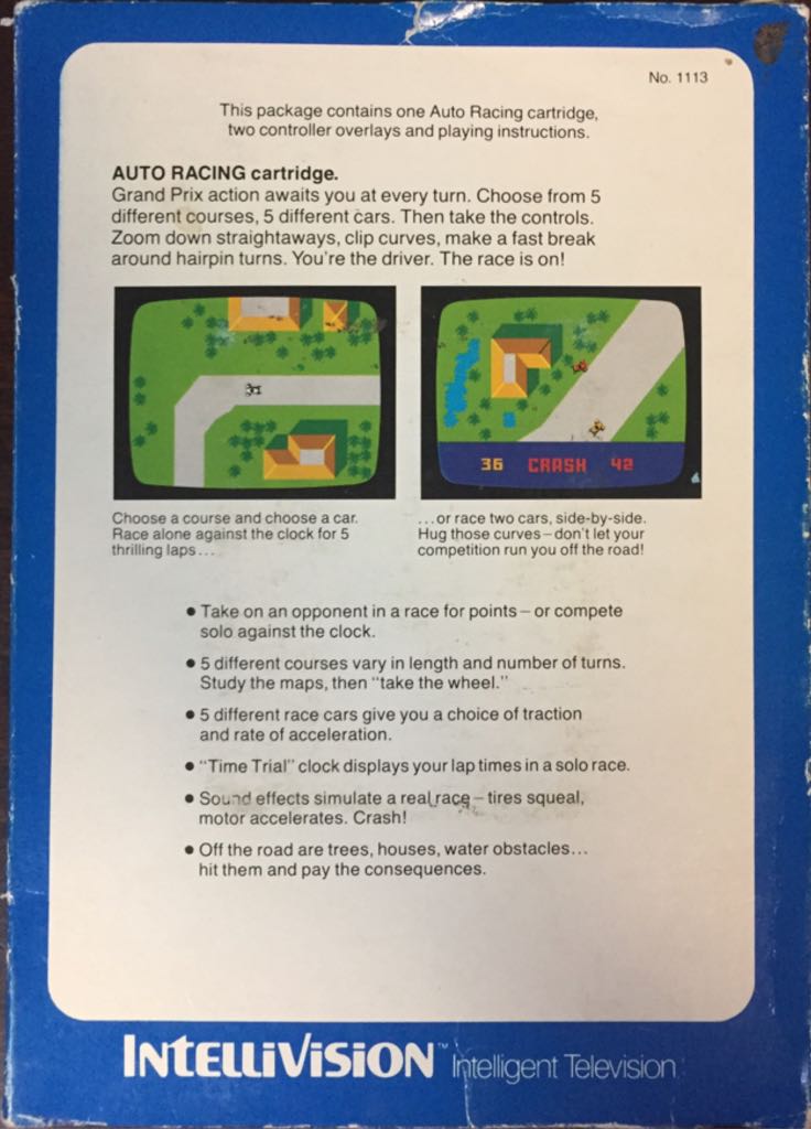 Auto Racing - Intellivision (Mattel) video game collectible - Main Image 2