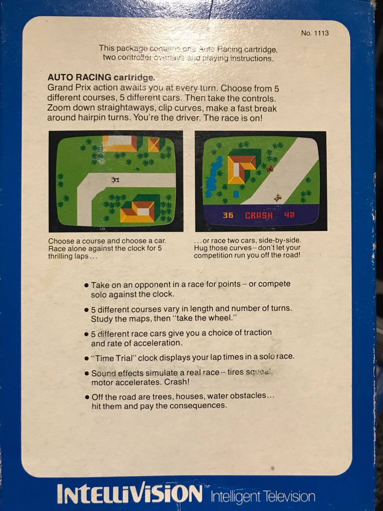Auto Racing - Intellivision (Mattel Electronics) video game collectible - Main Image 2