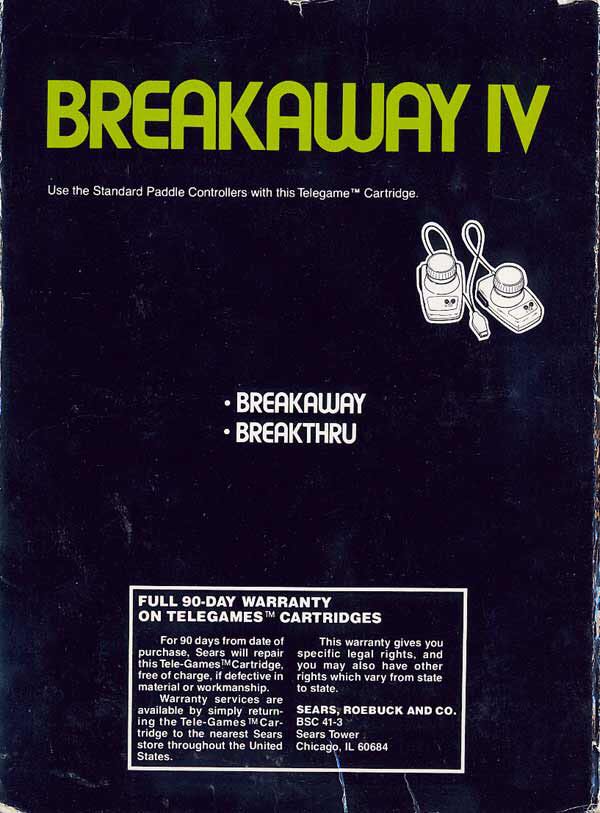 Breakaway IV - Atari 2600 (Atari - 1) video game collectible - Main Image 2