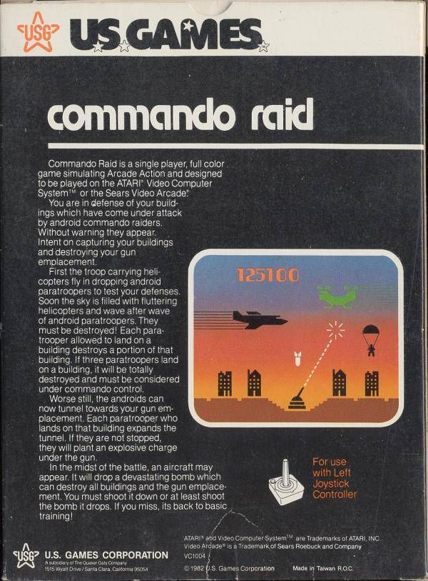 Commando Raid - Atari 2600 (US Games - 1) video game collectible - Main Image 2