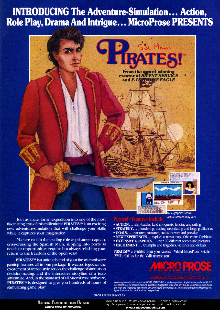 Sid Meier’s Pirates! - Commodore 64 (Micropose) video game collectible - Main Image 2