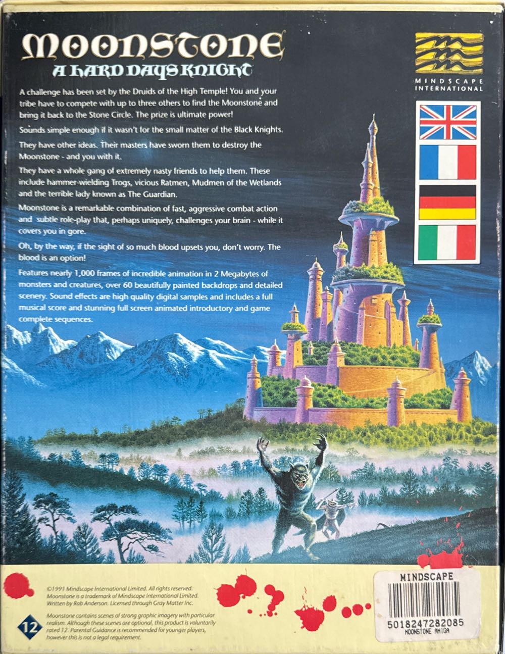 Moonstone: A Hard Days Knight - Commodore Amiga (Mindscape) video game collectible [Barcode 5018247282085] - Main Image 2