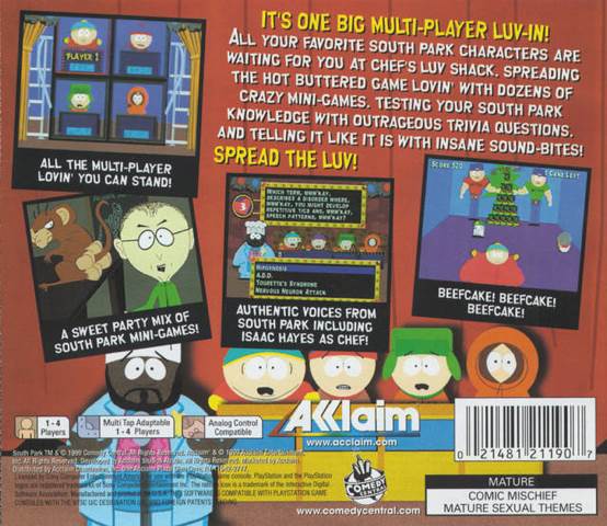 South Park: Chef’s Luv Shack - Sony PlayStation (Acclaim - 1-4) video game collectible [Barcode 021481211907] - Main Image 2
