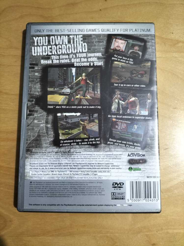 Tony Hawk’s Underground - Sony PlayStation 2 (PS2) video game collectible [Barcode 5030917024313] - Main Image 2