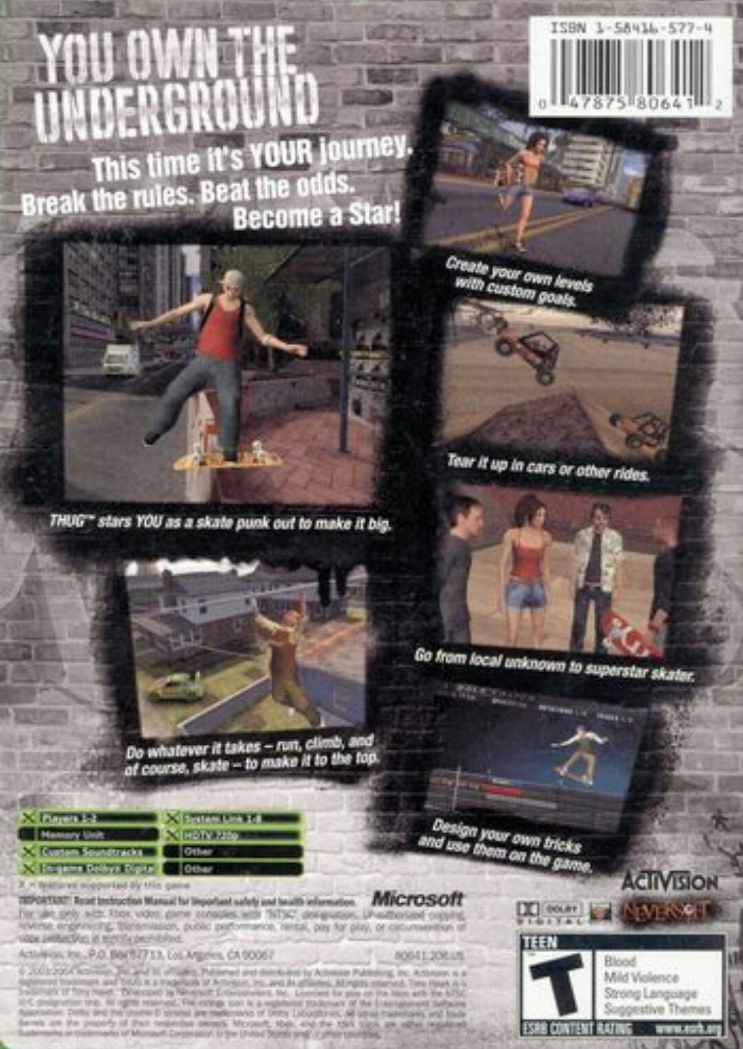 Tony Hawks Underground - Microsoft Xbox (Activision) video game collectible [Barcode 5030917024320] - Main Image 2