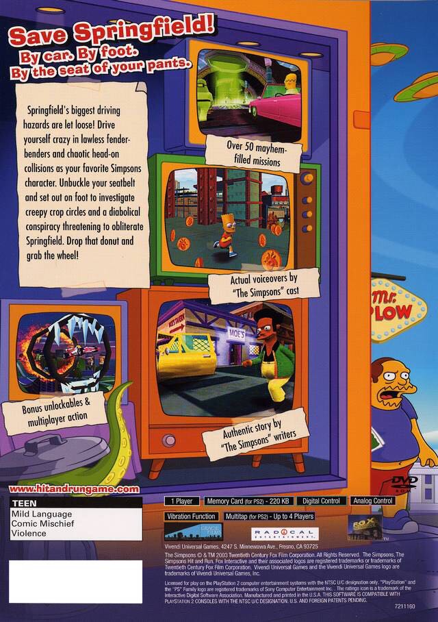 The Simpsons Hit & Run - PC (Sierra On-Line, Inc. - 1) video game collectible [Barcode 3348542180987] - Main Image 2