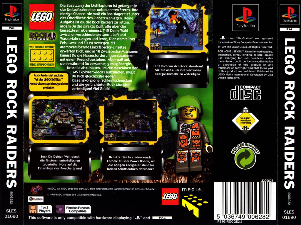 Lego Rock Raiders - Sony PlayStation (LEGO Media - 1) video game collectible [Barcode 5036749006275] - Main Image 2