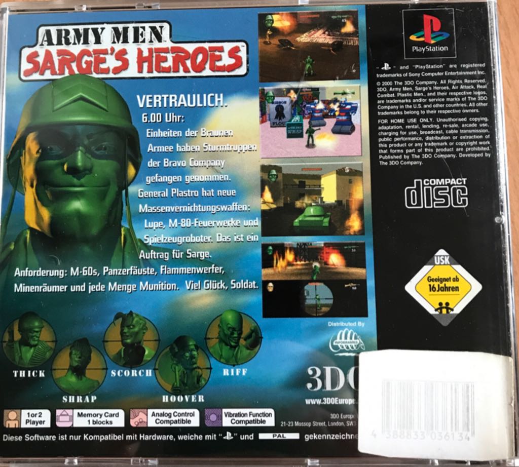 Army Men: Sarge’s Heroes - Sony PlayStation video game collectible - Main Image 2