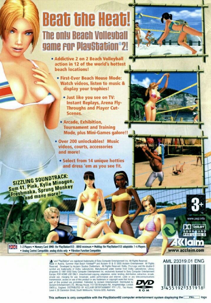 Summer Heat Beach Volleyball - Sony PlayStation 2 (PS2) (Acclaim - 1-2) video game collectible [Barcode 3455192331925] - Main Image 2