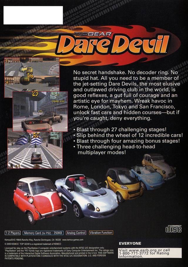 Top Gear: Dare Devil - Sony PlayStation 2 (PS2) (Kemco - 2) video game collectible - Main Image 2