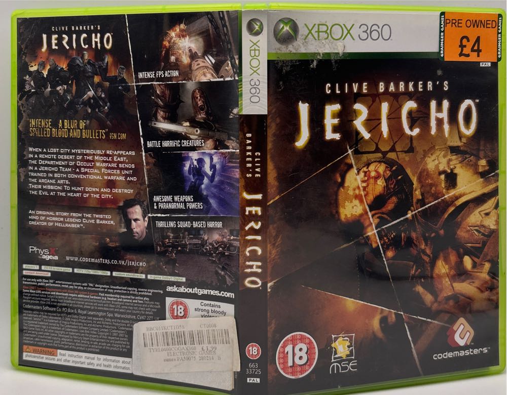 Clive Barker’s Jericho - Microsoft Xbox 360 (Codemasters - 1) video game collectible [Barcode 5024866333725] - Main Image 3