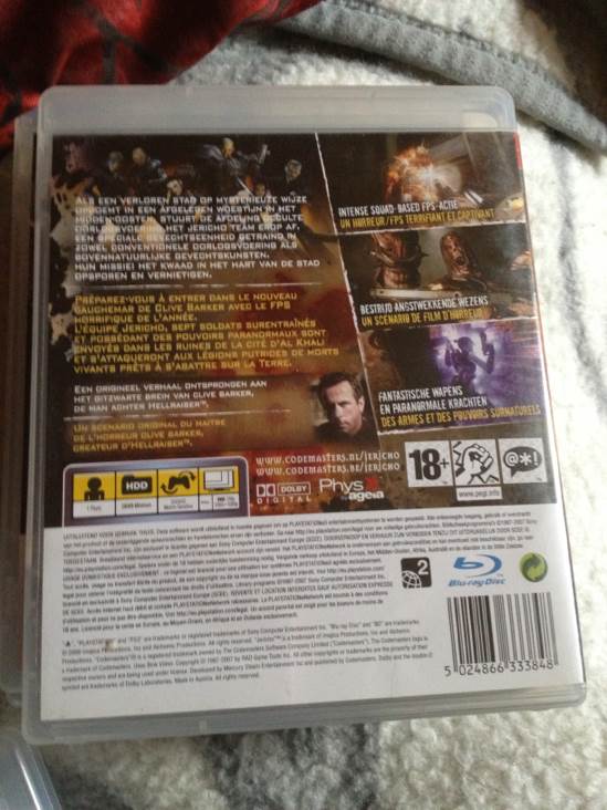 Clive Barker’s Jericho - Sony PlayStation 3 (PS3) (Codemasters, MSE - 1) video game collectible [Barcode 5024866333848] - Main Image 2
