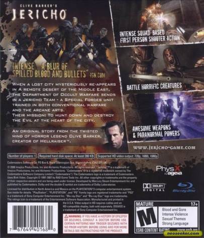 Clive Barker’s: Jericho - Sony PlayStation 3 (PS3) (Codemasters - 1) video game collectible [Barcode 767649401680] - Main Image 2